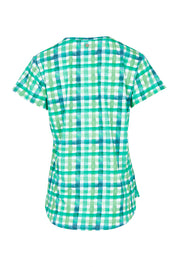 Product shot of the Vs So Fine Cotton Tee in colour Edgy (Green), from the back