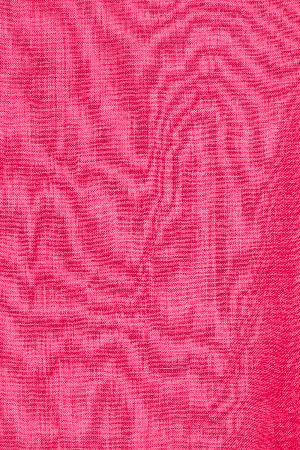 Product shot of the Fringe Benefits Linen Top in colour Pinkflash (Pink), detail