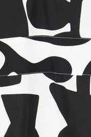 Product shot of the Sew Chic Cotton Dress in colour Chalice (Black), detail