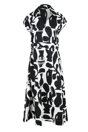 Product shot of the Sew Chic Cotton Dress in colour Chalice (Black), from the front