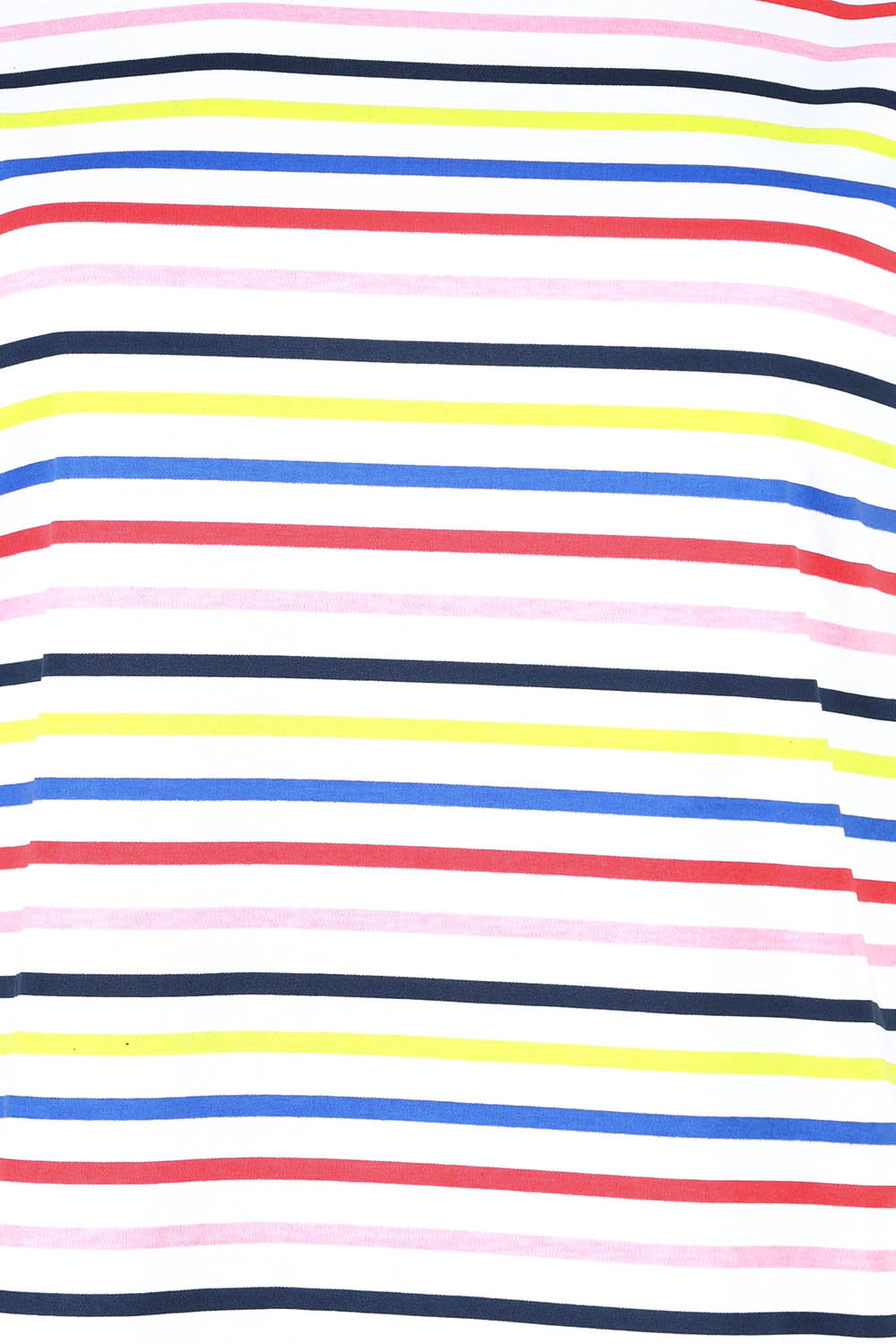 Product shot of the Even Keel Cotton Top in colour Multistrip (Pink), detail