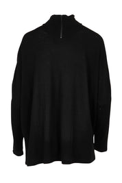 Product shot of the Merino Raisin The Baa Sweater in colour Black (Black), from the back