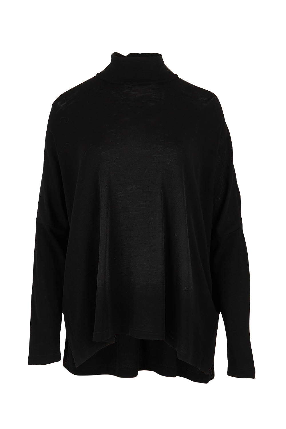 Product shot of the Merino Raisin The Baa Sweater in colour Black (Black), from the front