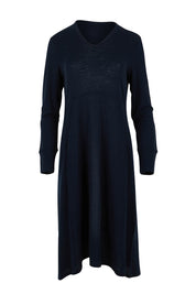 Product shot of the Merino Shear Ecstasy Dress in colour Truenavy (Blue), from the front