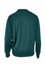 Product shot of the Merino Best Side Top in colour Jeep (Green), from the back