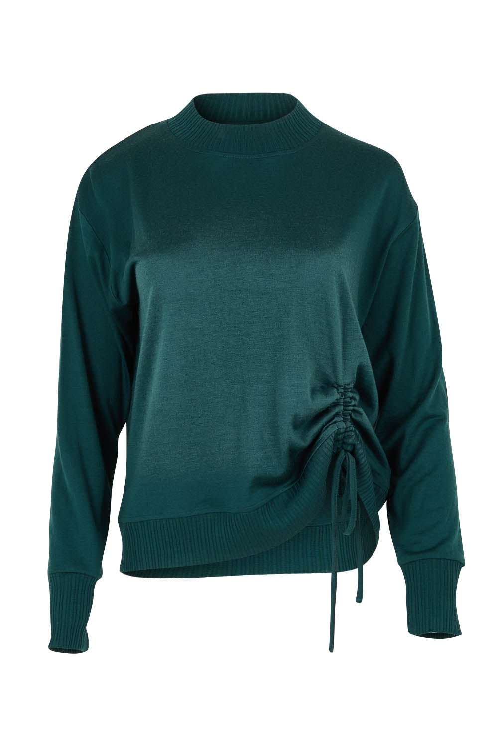 Product shot of the Merino Best Side Top in colour Jeep (Green), from the front