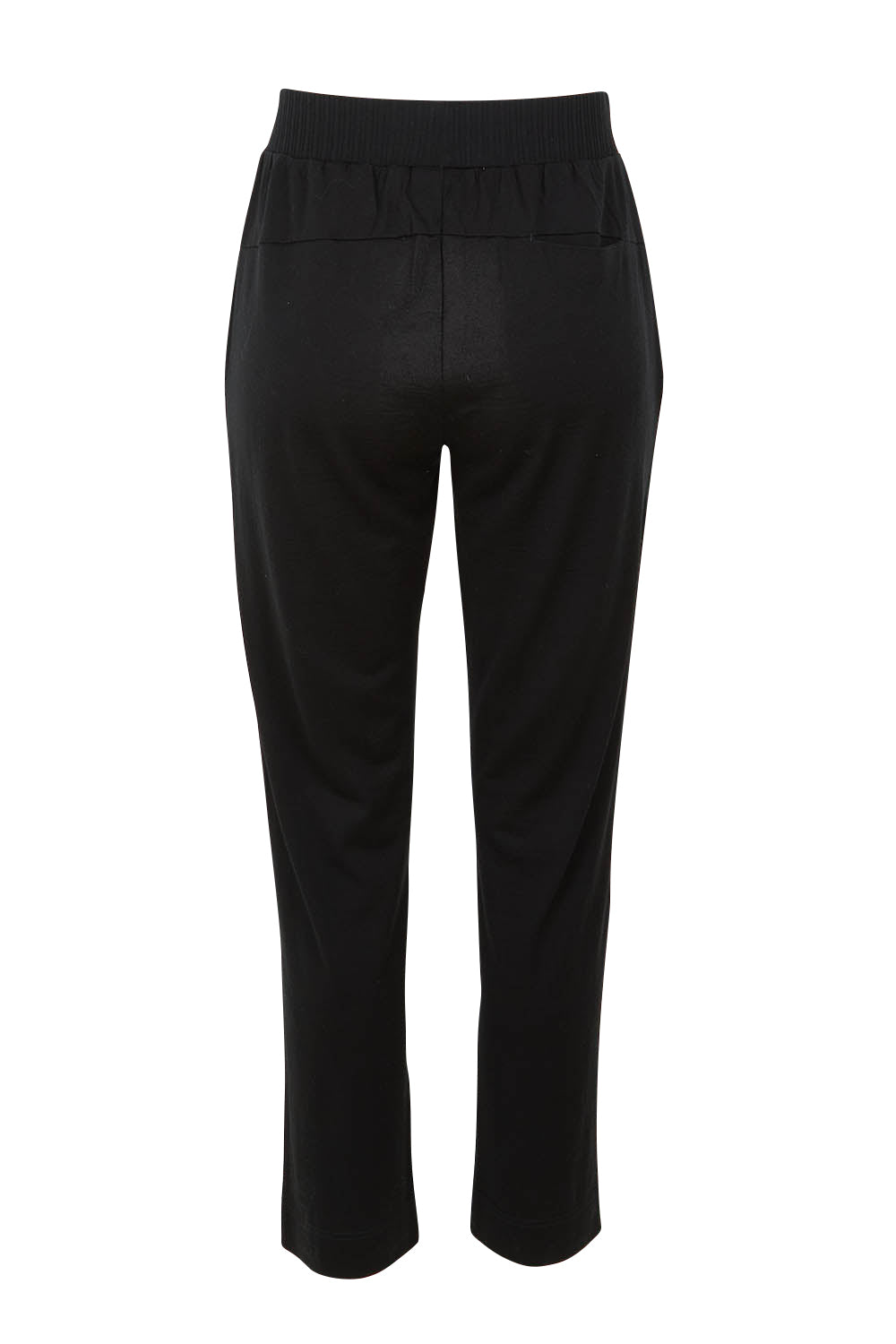 Product shot of the Merino Lazy Sunday Jogger in colour Black (Black), from the back