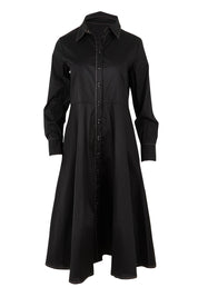 Product shot of the Honourable Mention Cotton Dress in colour Black (Black), from the front