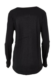 Product shot of the Deep Connection Cotton Top in colour Black (Black), from the back