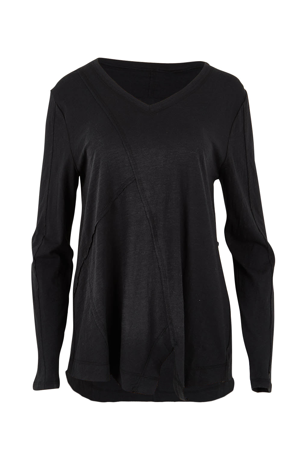 Product shot of the Deep Connection Cotton Top in colour Black (Black), from the front
