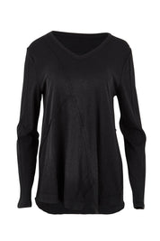 Product shot of the Deep Connection Cotton Top in colour Black (Black), from the front