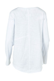 Product shot of the Deep Connection Cotton Top in colour White (White), from the back