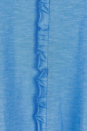 Product shot of the Frill Factor Cotton Tee in colour Regatta (Blue), detail