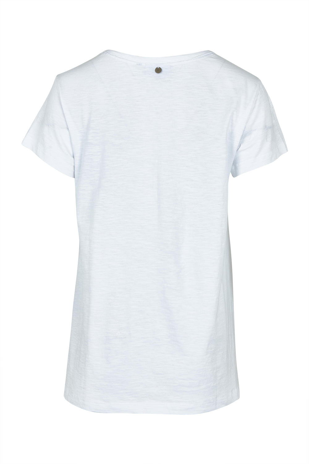 Product shot of the Frill Factor Cotton Tee in colour White (White), from the back