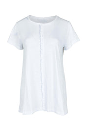 Product shot of the Frill Factor Cotton Tee in colour White (White), from the front