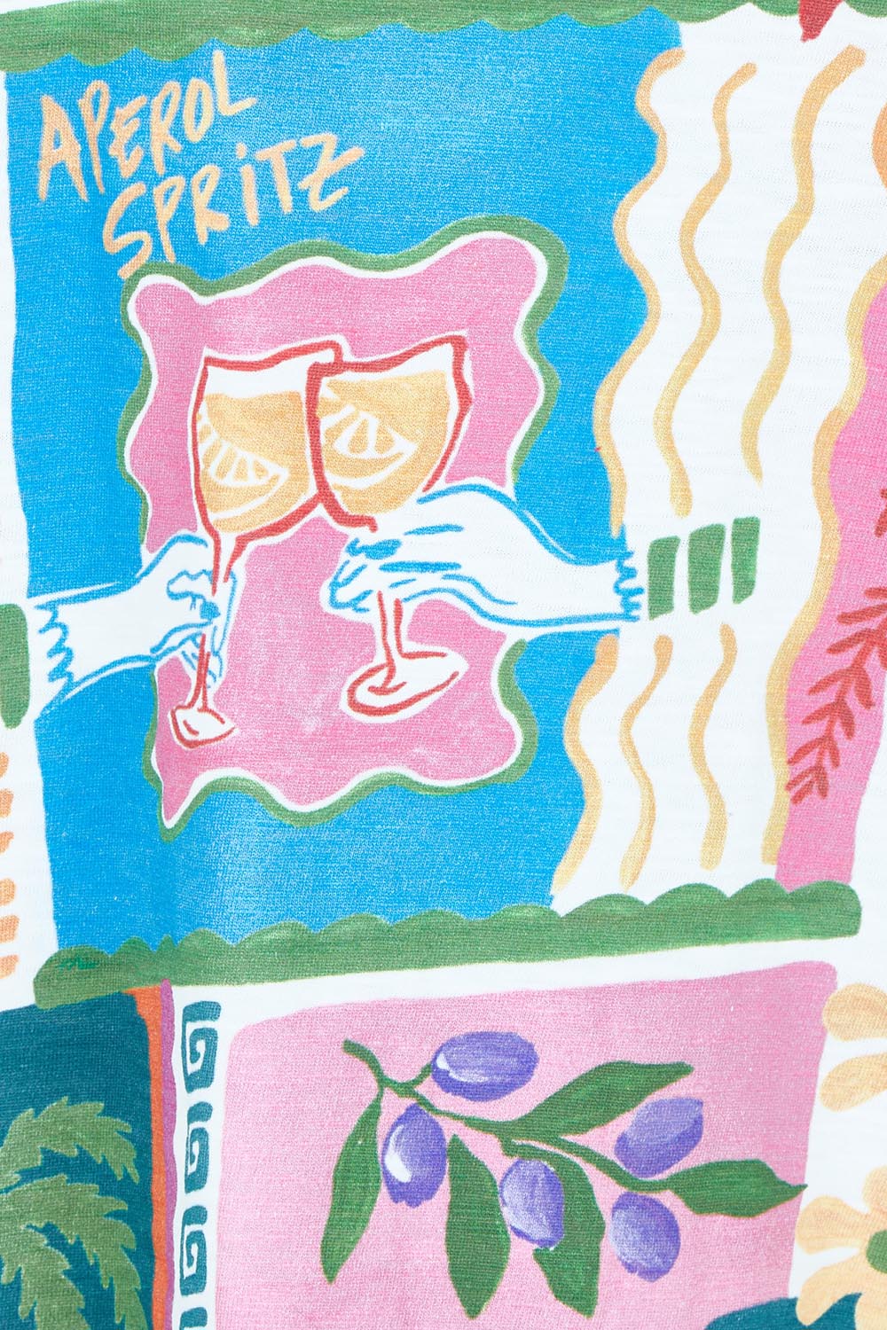 Product shot of the Role Model Cotton Tee in colour Sundowner, detail