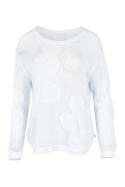 Product shot of the Make My Daisy Cotton Sweater in colour White (White), from the front