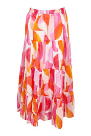 Product shot of the Cruisin Cotton Skirt in colour Peachy (Pink), from the back