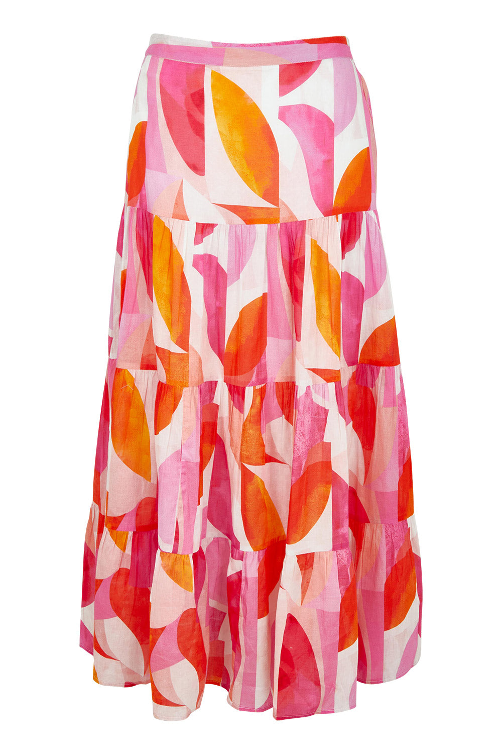 Product shot of the Cruisin Cotton Skirt in colour Peachy (Pink), from the front