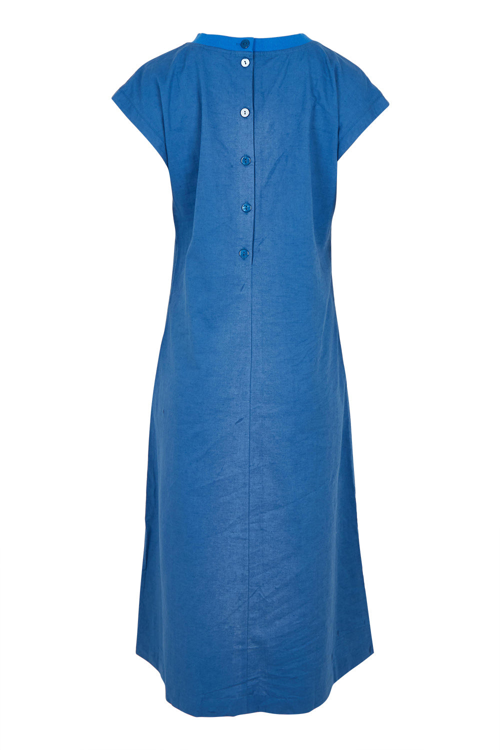 Product shot of the Cut Of Your Rib Dress in colour Savoyblue (Blue), from the back