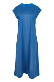 Product shot of the Cut Of Your Rib Dress in colour Savoyblue (Blue), from the front