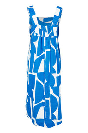 Product shot of the Sunseeker Linen Cotton Dress in colour Reflection (Blue), from the back