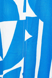Product shot of the Sunseeker Linen Cotton Dress in colour Reflection (Blue), detail