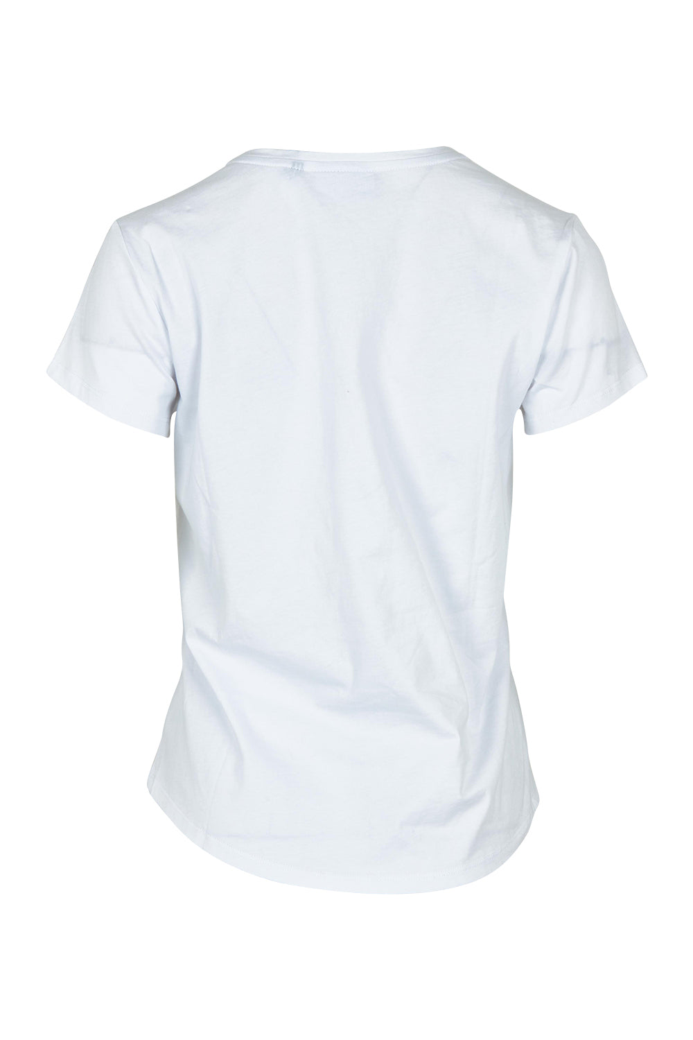 Product shot of the On Form Cotton Tee in colour Sandypaws (White), from the back