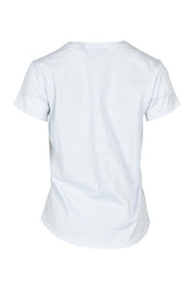 Product shot of the On Form Cotton Tee in colour Sandypaws (White), from the back
