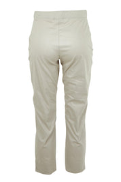 Product shot of the Fuss Free 7/8 Pant – Barley in colour Barley, from the back