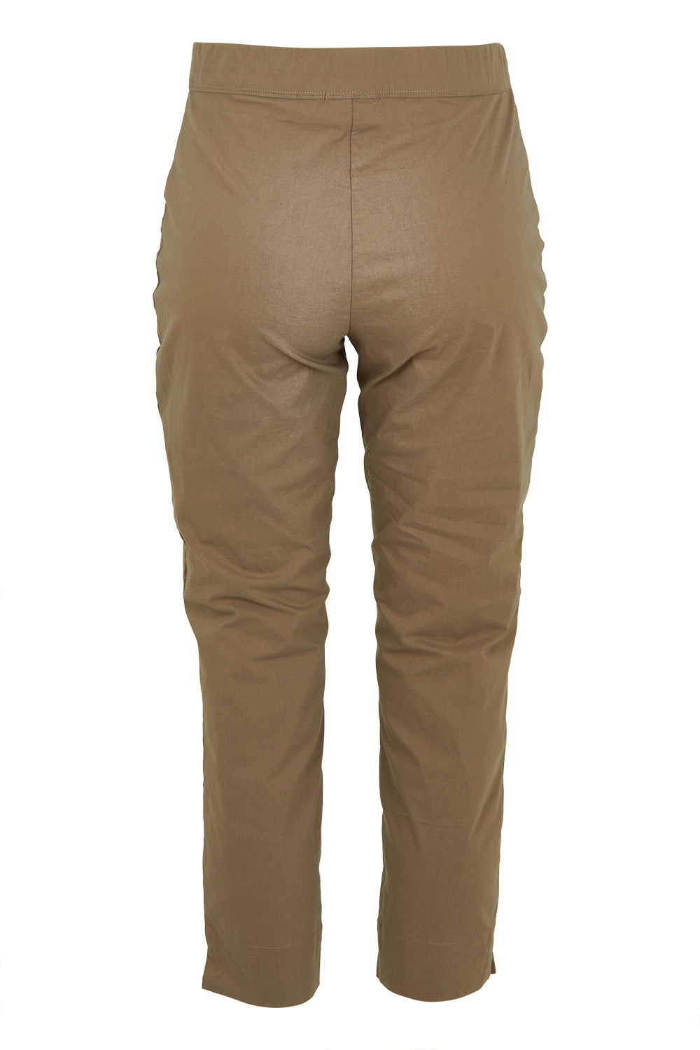 Product shot of the Fuss Free 7/8 Pant in colour Dune (Green), from the back