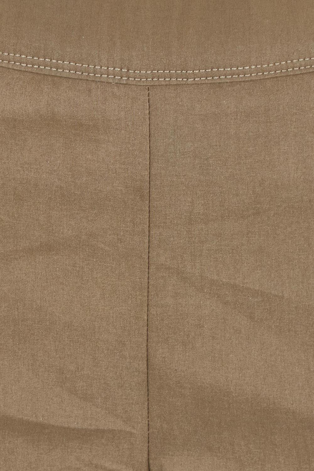 Product shot of the Fuss Free 7/8 Pant in colour Dune (Green), detail