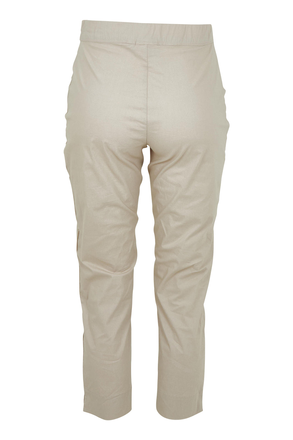Product shot of the Fuss Free 7/8 Pant in colour Sand, from the back