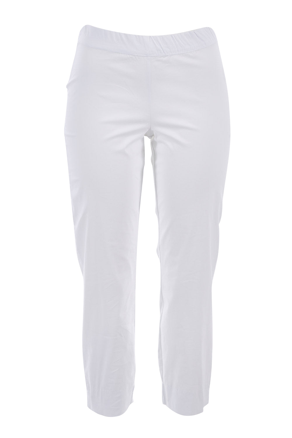 Product shot of the Fuss Free 7/8 Pant in colour White (White), from the front