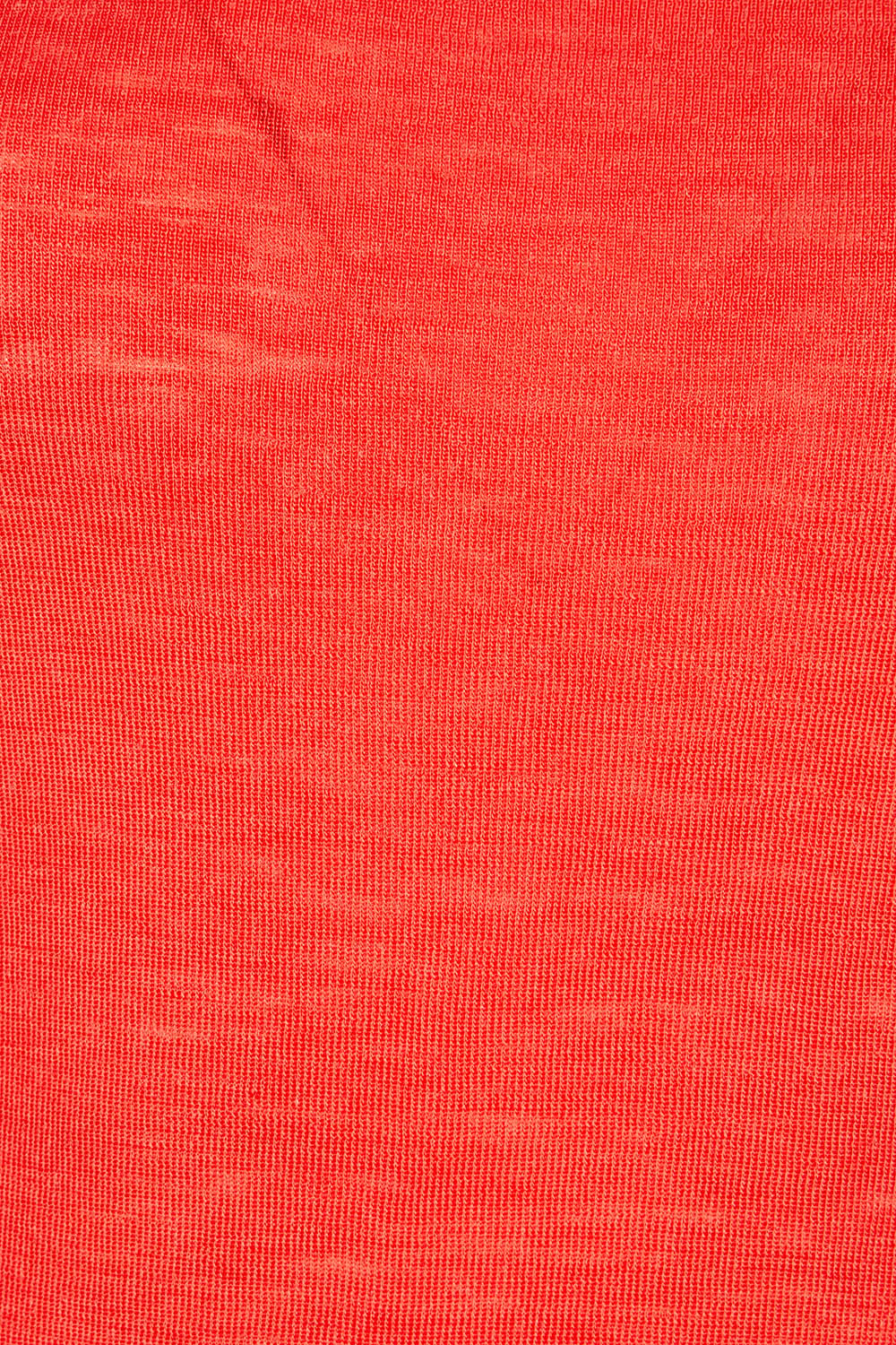 Product shot of the Merino Signature Crew Top in colour Flash (Red), detail