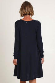Delightful Merino Wool Dress– Navy