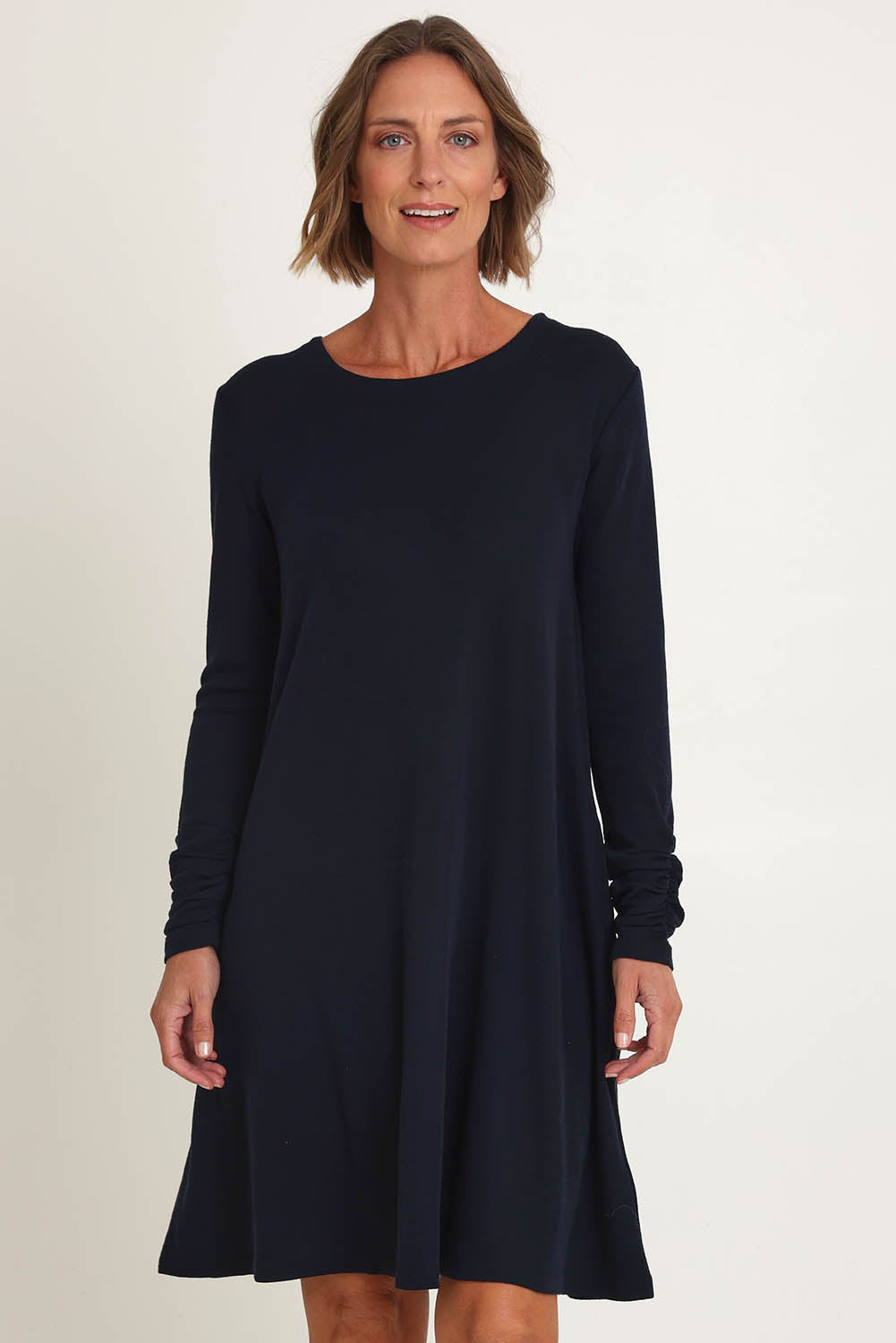 Delightful Merino Wool Dress– Navy