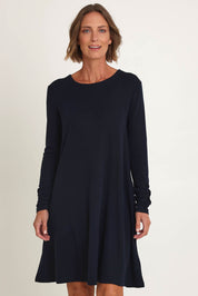 Delightful Merino Wool Dress– Navy