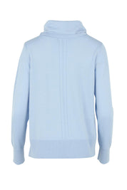 Product shot of the Detail Driven Sweater in colour Articblue (Blue), from the back