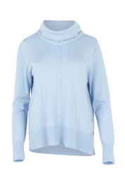 Product shot of the Detail Driven Sweater in colour Articblue (Blue), from the front