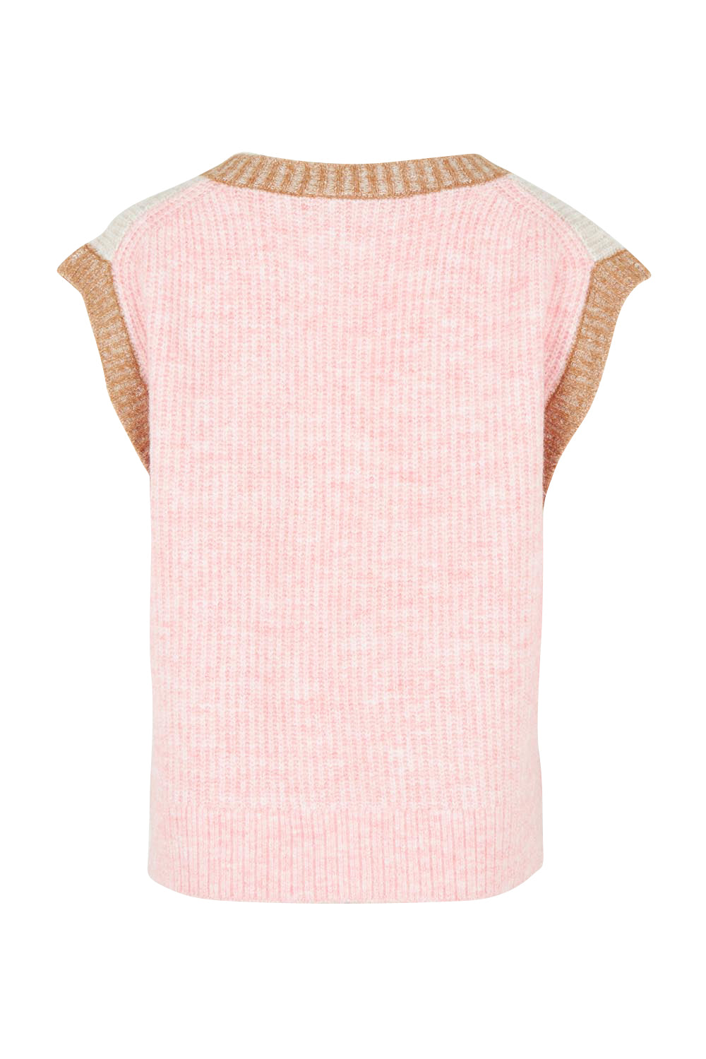 Product shot of the Plush Love Vest in colour Pinkcombo, from the back