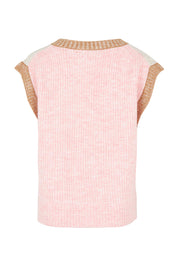 Product shot of the Plush Love Vest in colour Pinkcombo, from the back