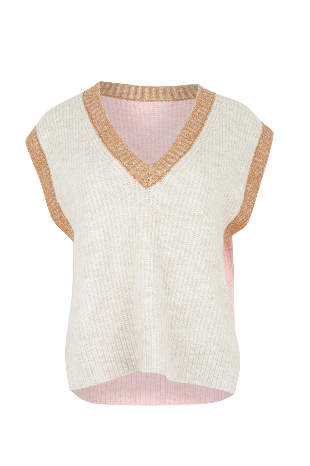 Product shot of the Plush Love Vest in colour Pinkcombo, from the front