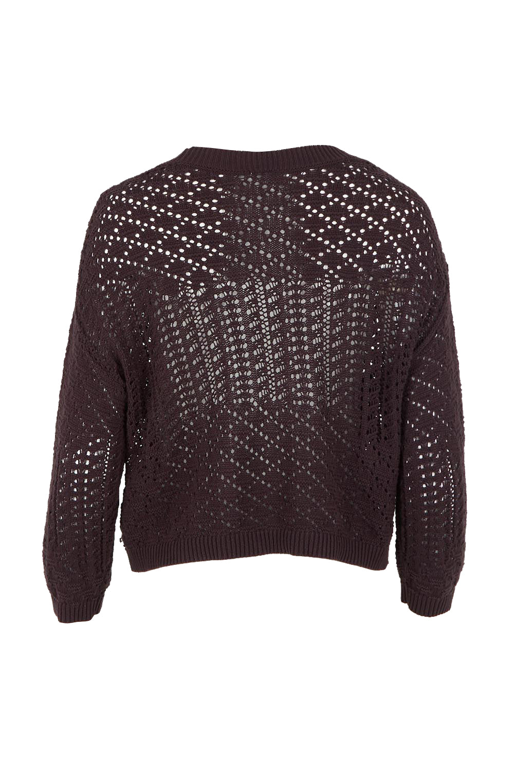 Product shot of the Hooked On You Cardigan – Sable in colour Sable, from the back
