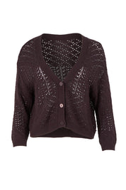 Product shot of the Hooked On You Cardigan – Sable in colour Sable, from the front