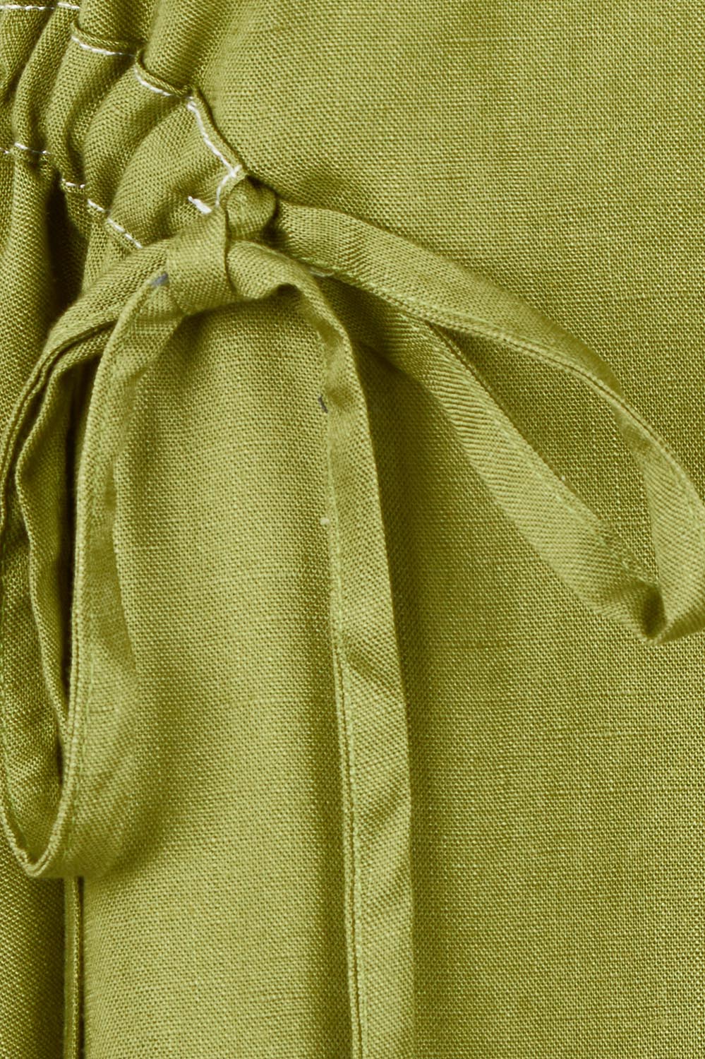 Product shot of the Point Of View Dress – Avocado in colour Avocado, showing detail
