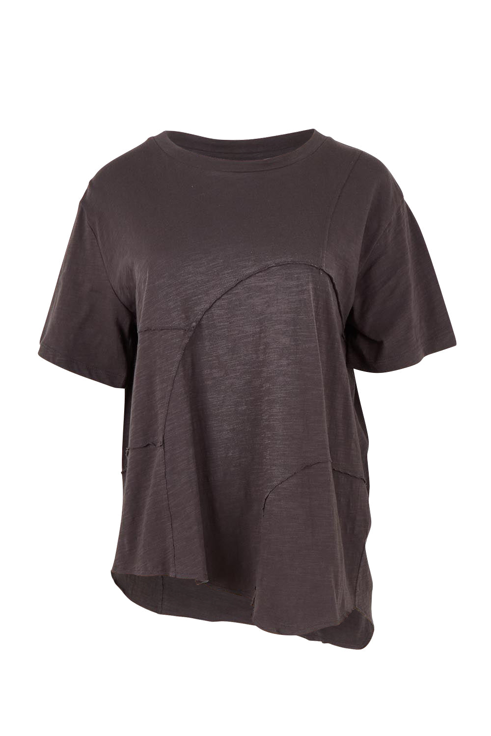 Product shot of the Spliced And Diced Tee – Sable in colour Sable, from the front