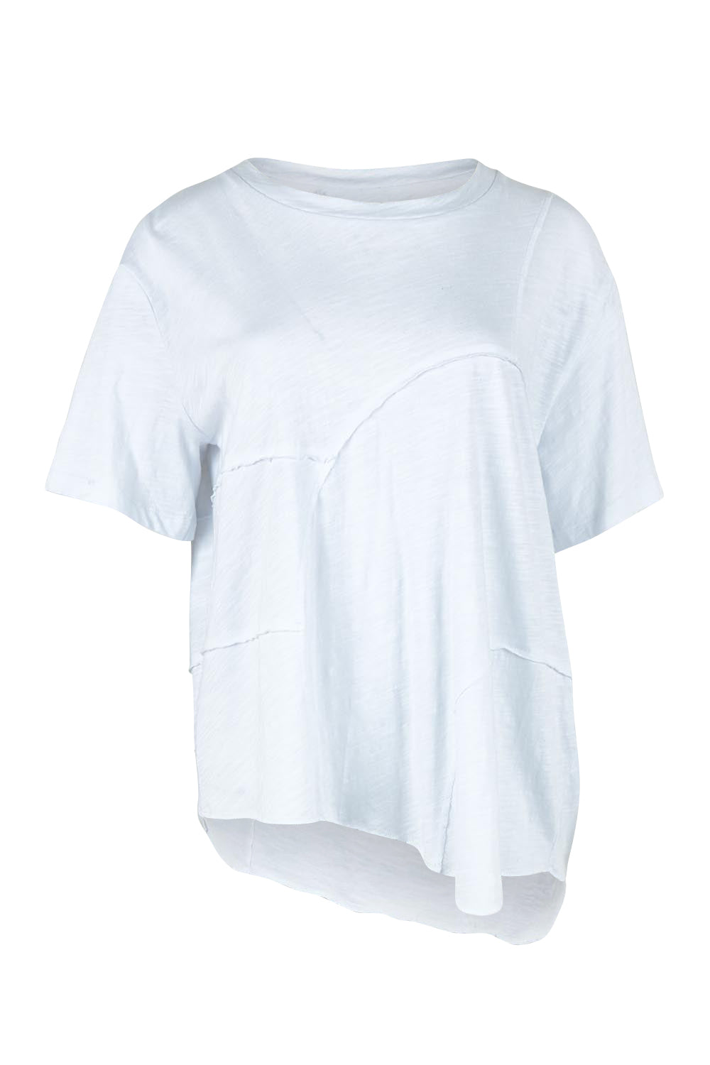 Product shot of the Spliced And Diced Tee – White in colour White, from the front