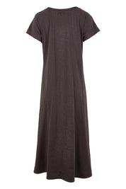 Product shot of the Seamingly Good Dress – Sable in colour Sable, from the back