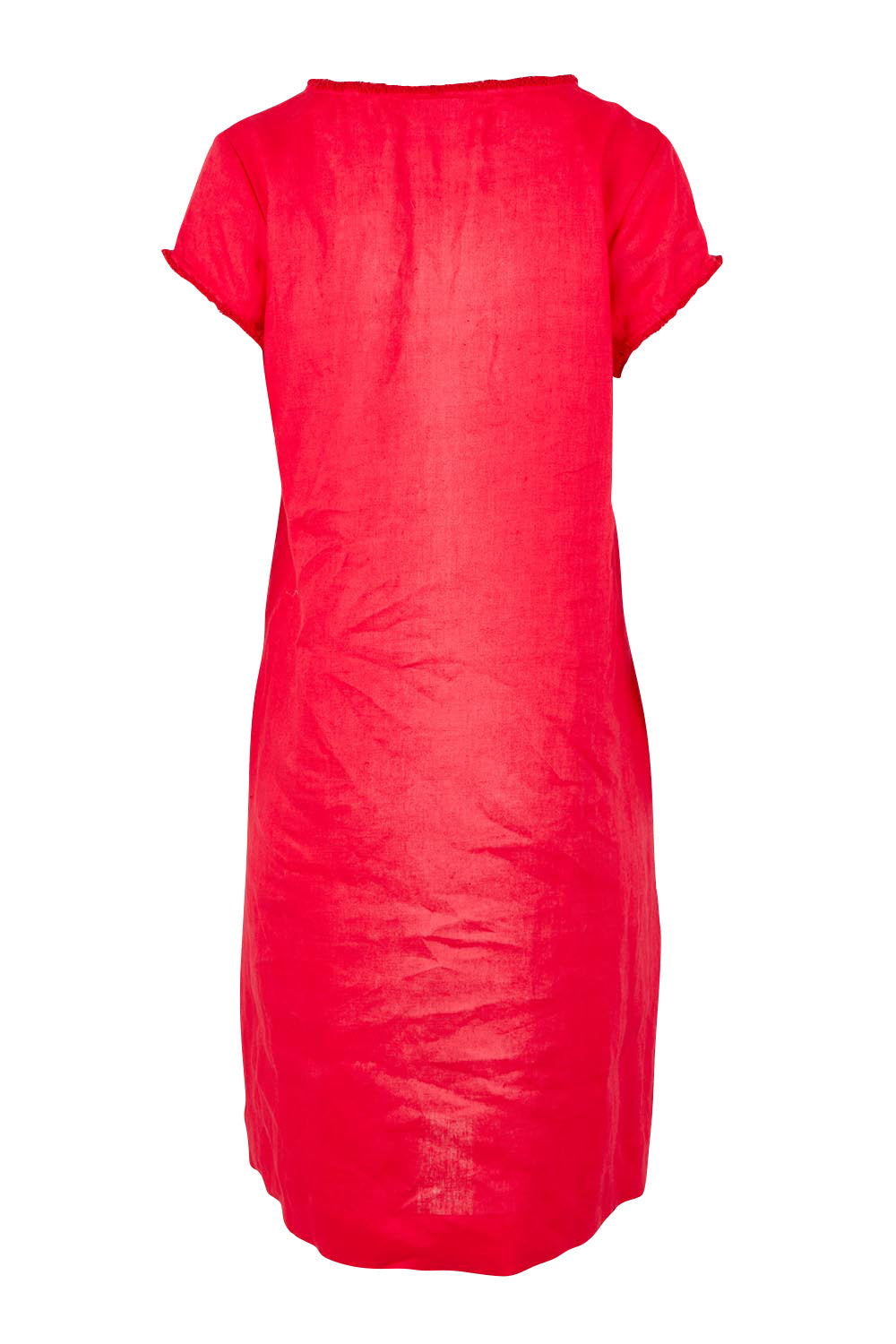 Product shot of the V Festival Dress – Melon in colour Melon, from the back